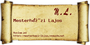 Mesterházi Lajos névjegykártya